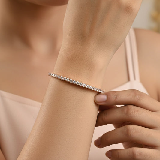 Rose Gold Sparkling Tennis Bracelet