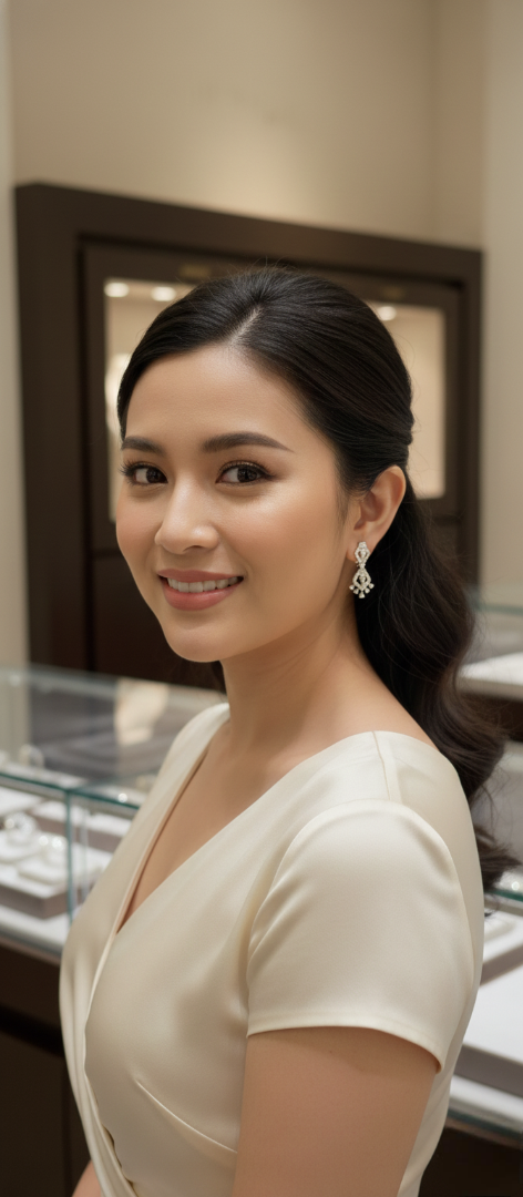 18K Gold Geometric Drop Studs