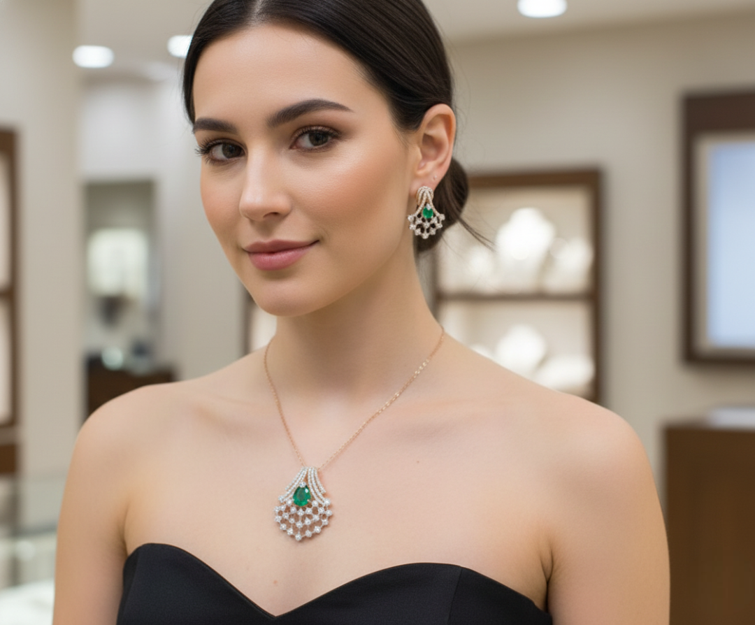 Regency Emerald Cascade Set