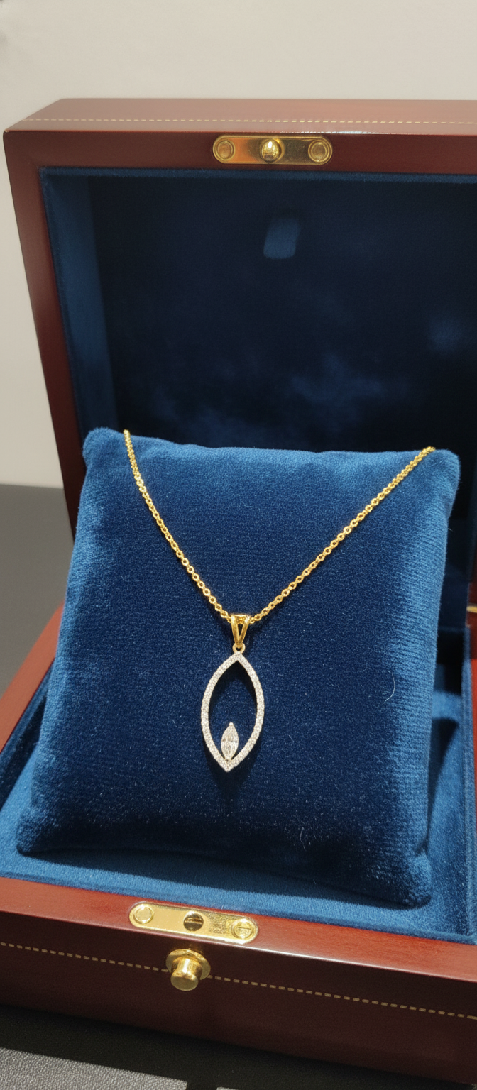 Marquise Open Halo Diamond Necklace