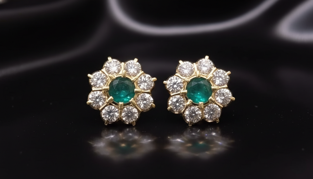 Emerald Blossom Studs