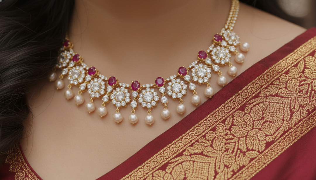 Royal Ruby & Pearl Heritage Necklace