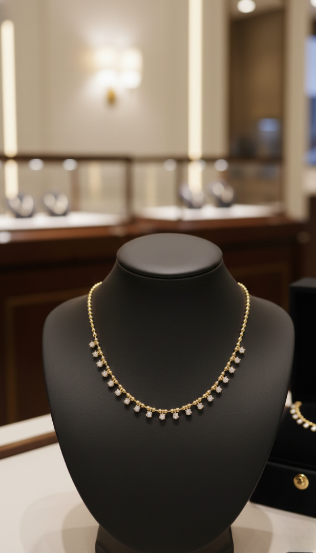 Stardust Dainty Fringe Necklace