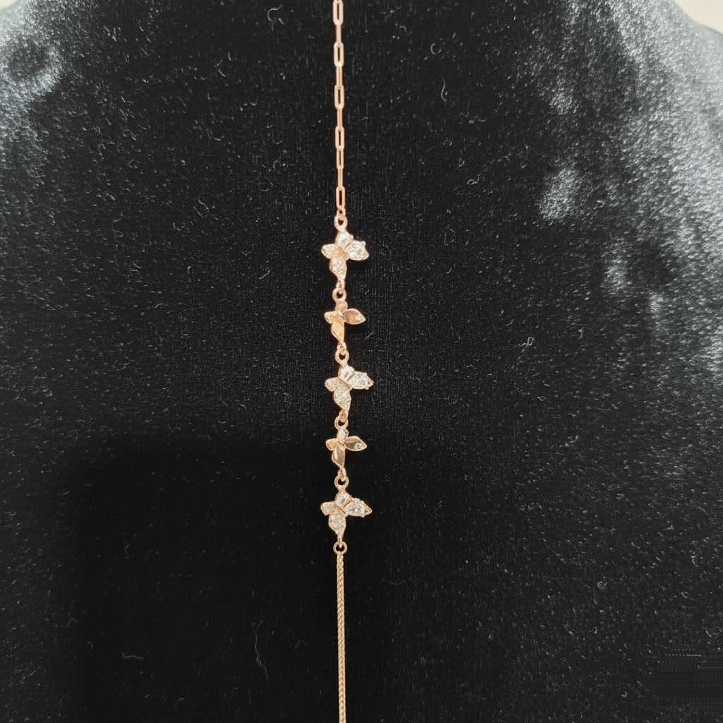 Rose Gold Butterfly Charm Bracelet