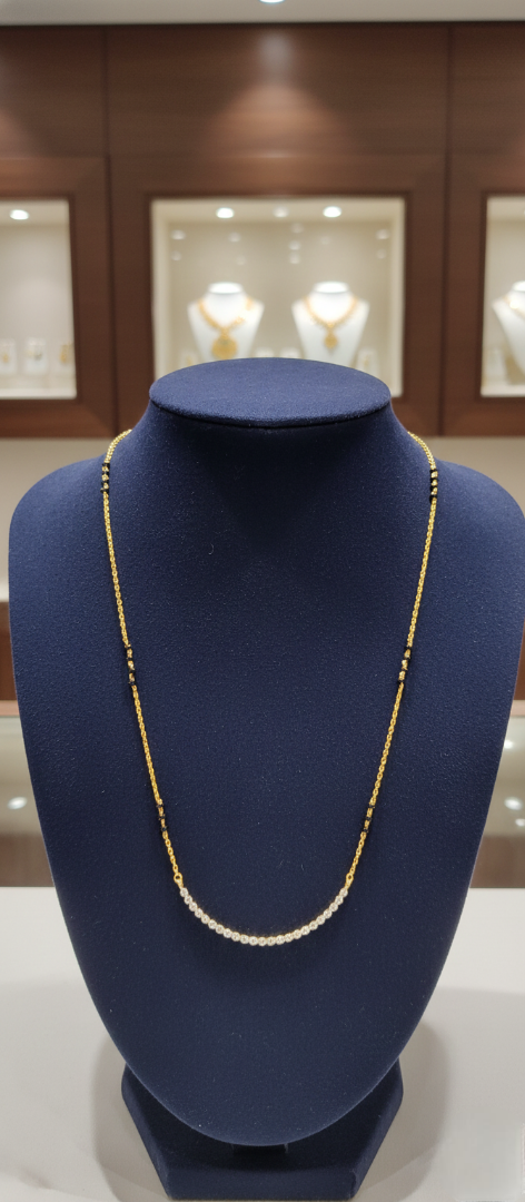 22K Gold Curved Eternity Mangalsutra