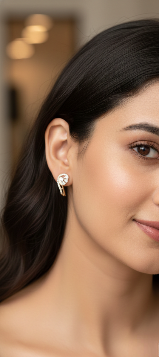 18K Gold Floral Spiral Earrings