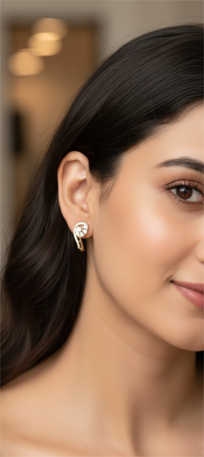 18K Gold Floral Spiral Earrings