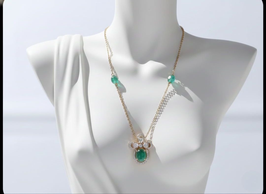 Vintage Floral Lace Diamond Pendant in Rose Gold