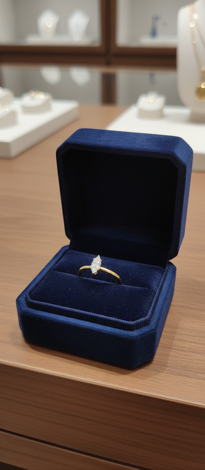 Marquise Cut Diamond Solitaire Ring