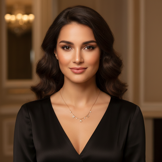 Rose Gold Multi Blossom Necklace