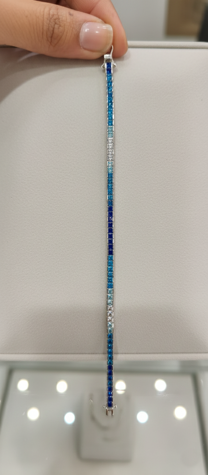 Azure OmbrΓ© Tennis Bracelet