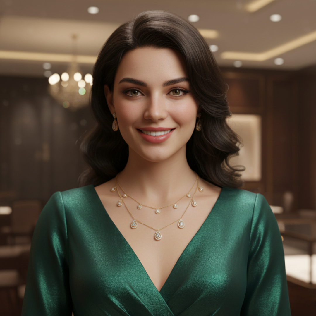 Ethereal Teardrop Layered Necklace