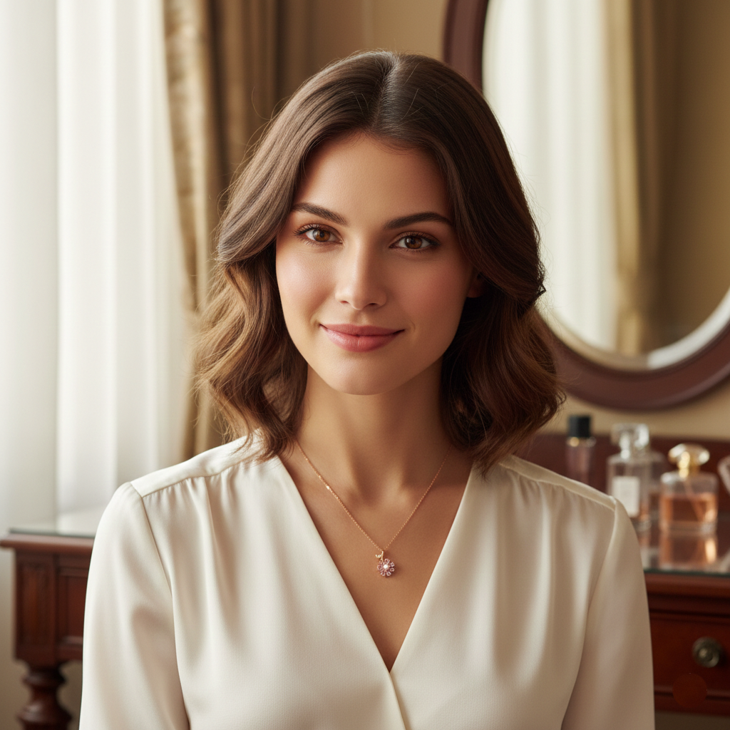 Rose Gold Petite Floral Necklace