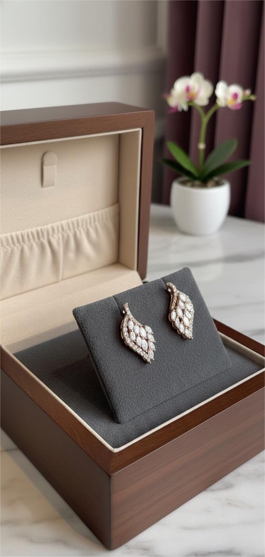 18K Gold Marquee Leaf Studs