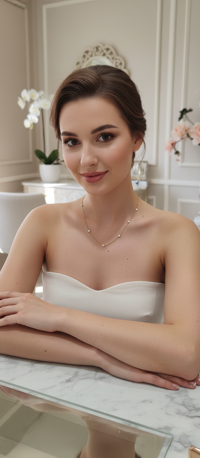 White Gold Aquamarine & Diamond Halo Necklace