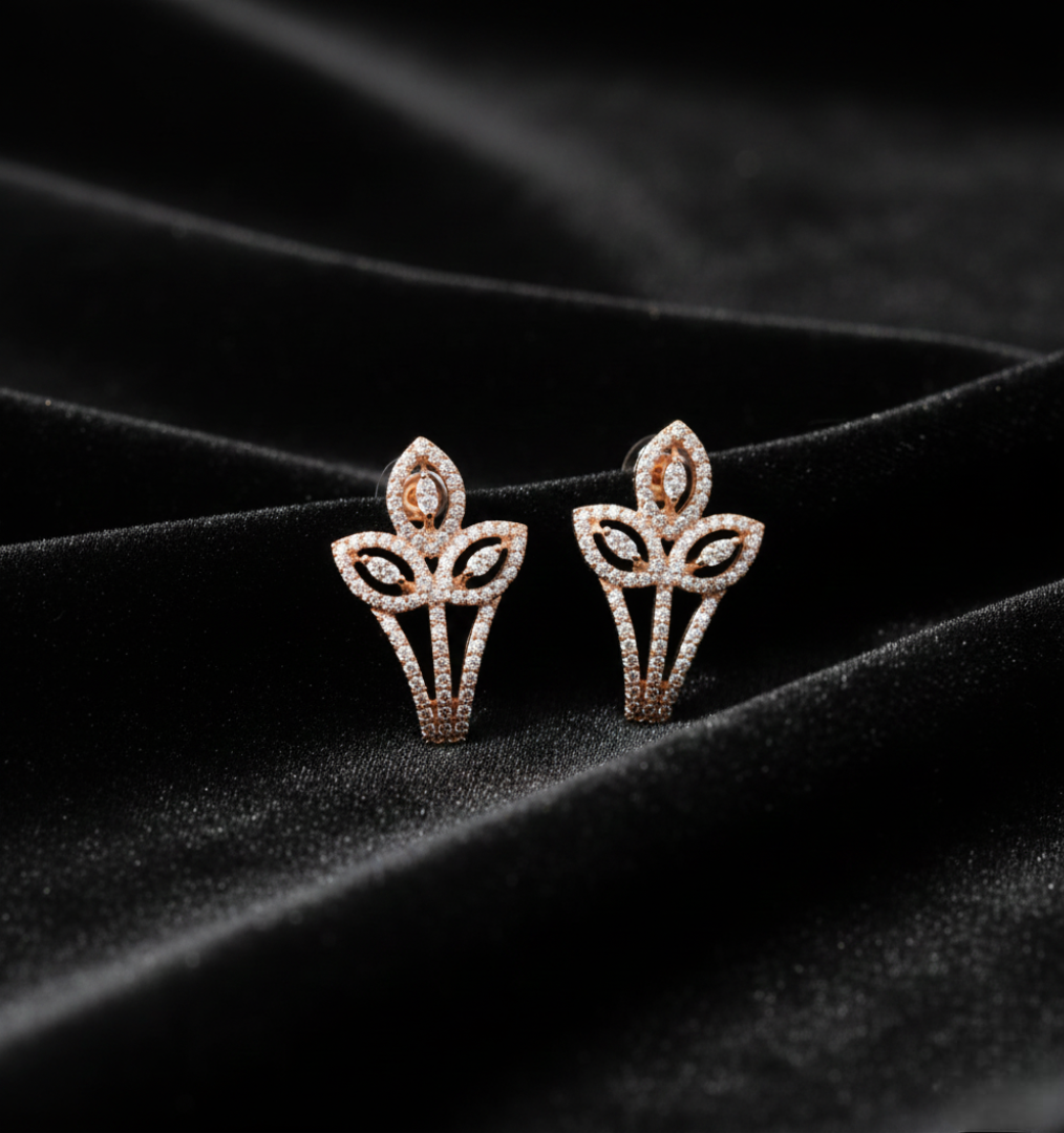 Fleur de Lis PavΓ© Studs