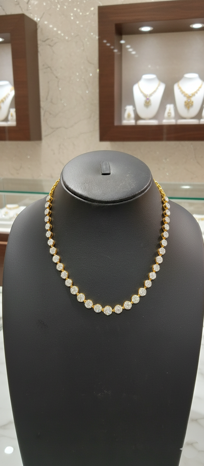 22K Gold Brilliant-Cut Tennis Necklace