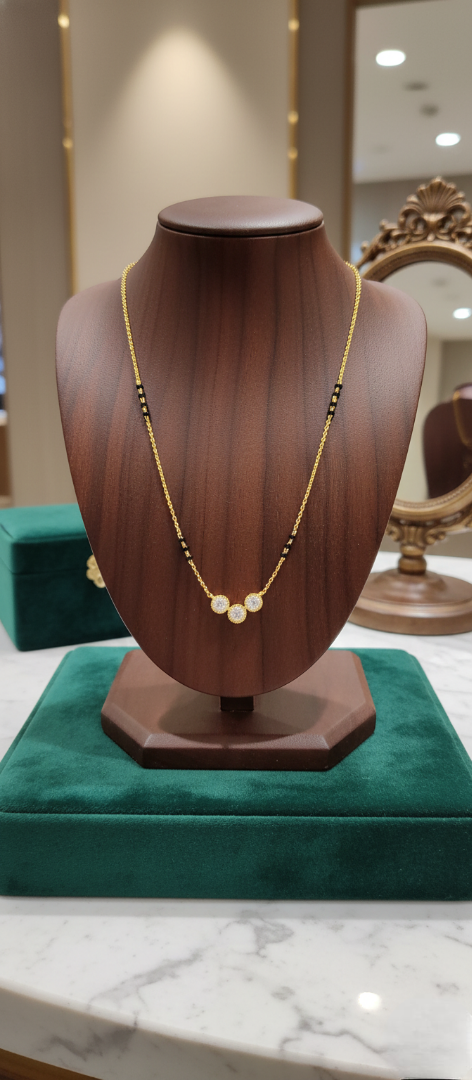 22K Gold Triple-Solitaire Mangalsutra