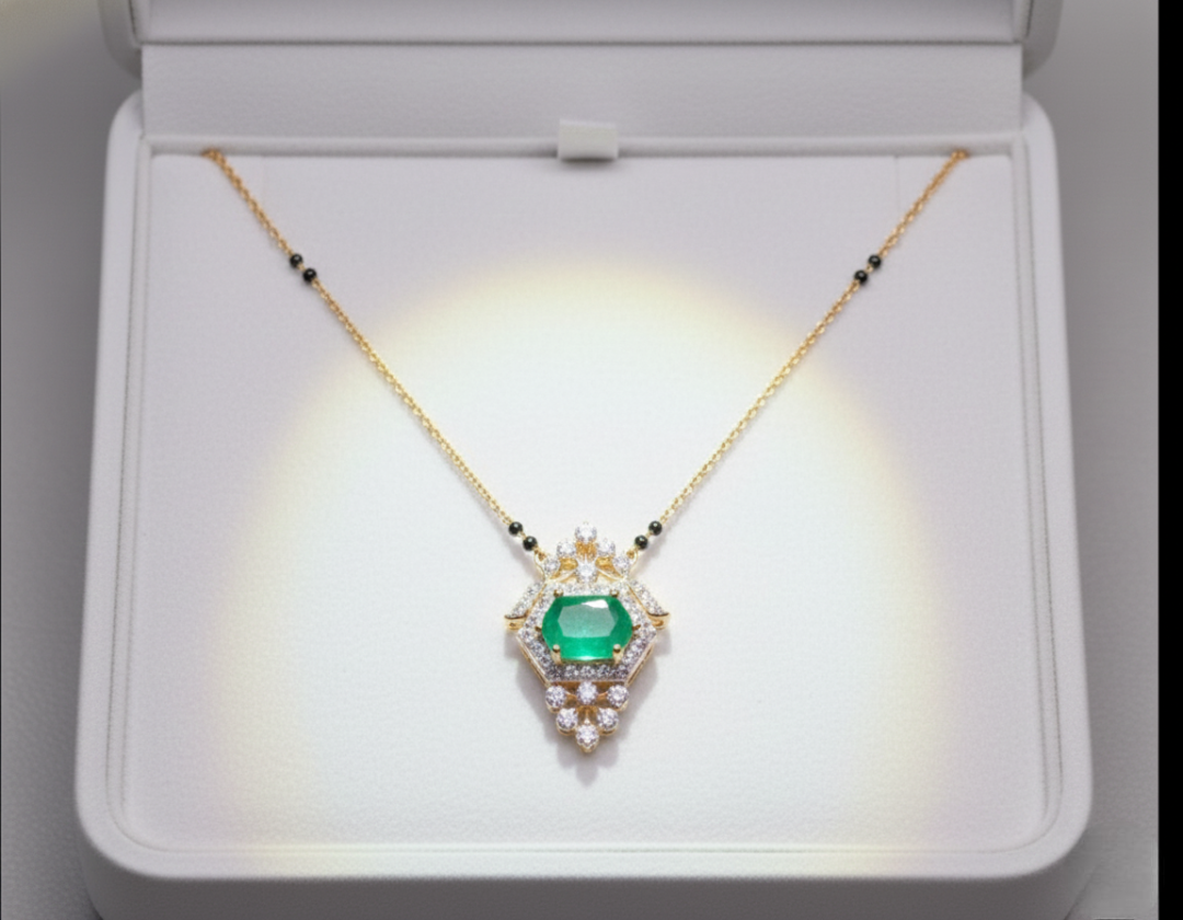 Royal Emerald & Diamond Mangalsutra