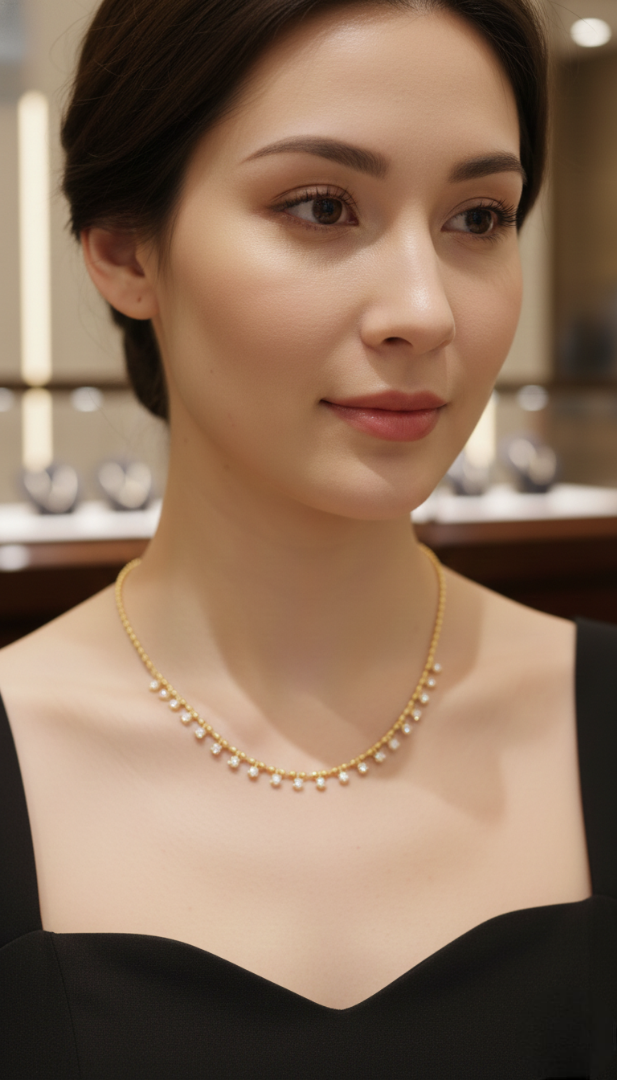 Stardust Dainty Fringe Necklace