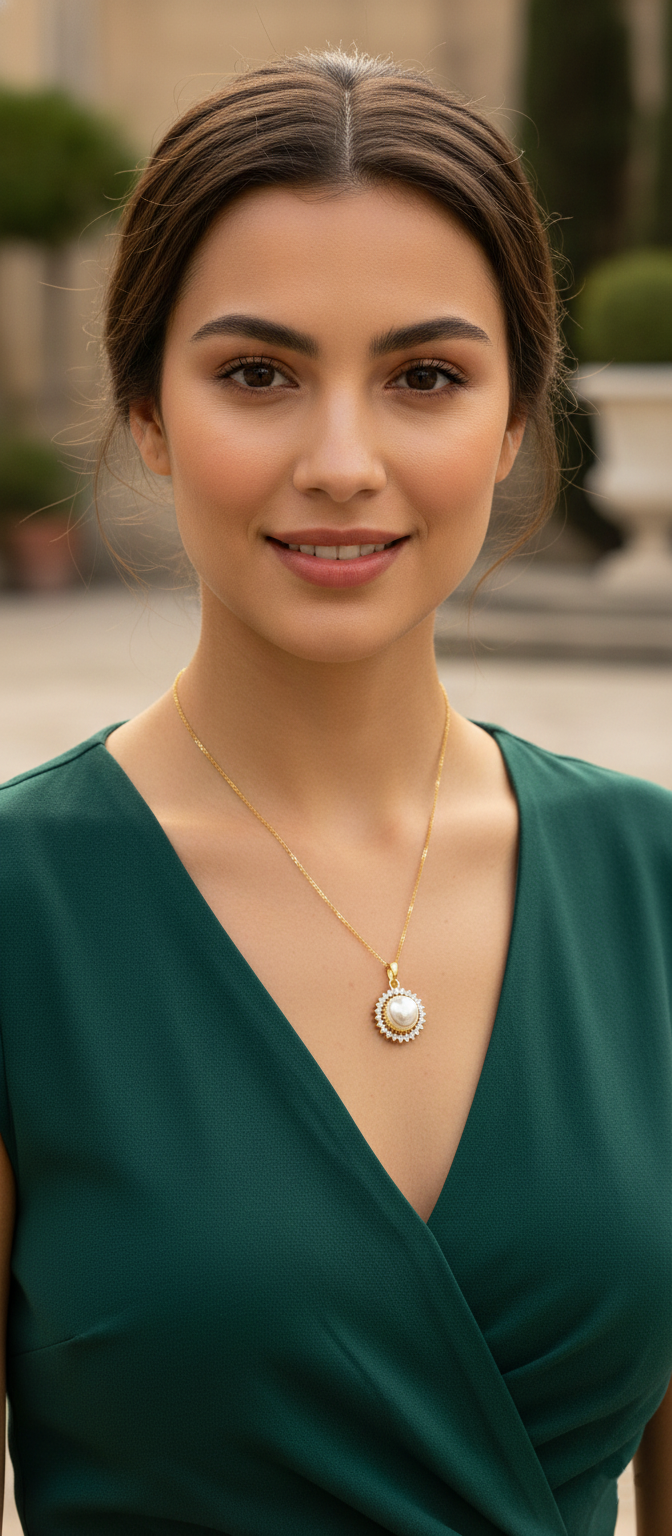 Vintage Inspired Pearl Halo Pendant