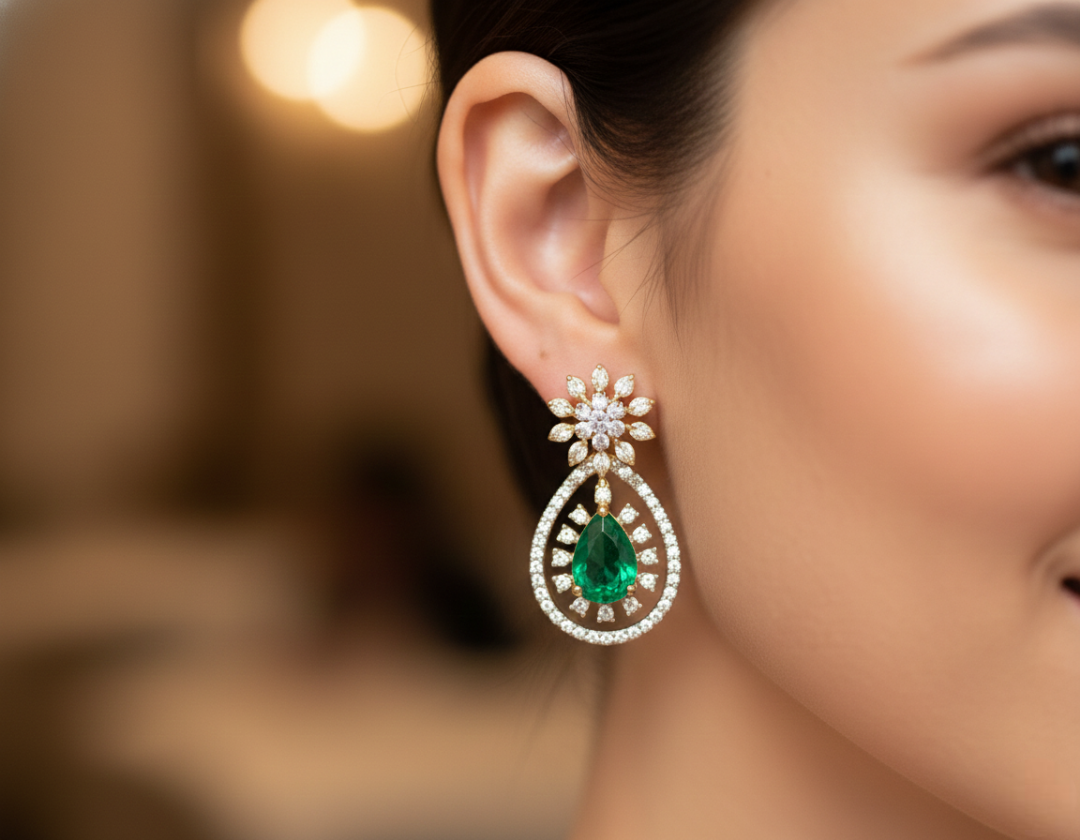 Emerald Majesty Drop Earrings