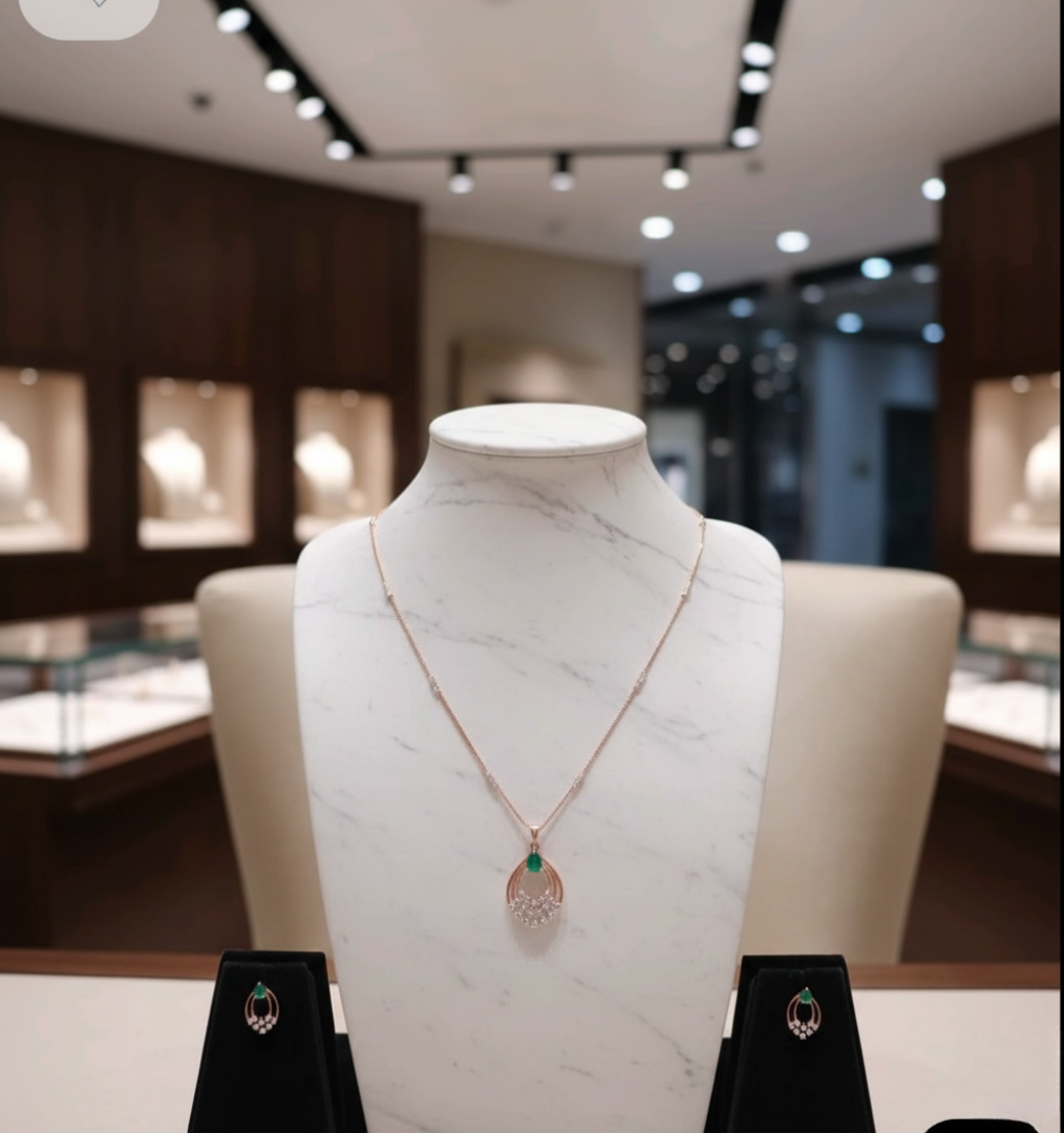 Ethereal Emerald Teardrop Necklace