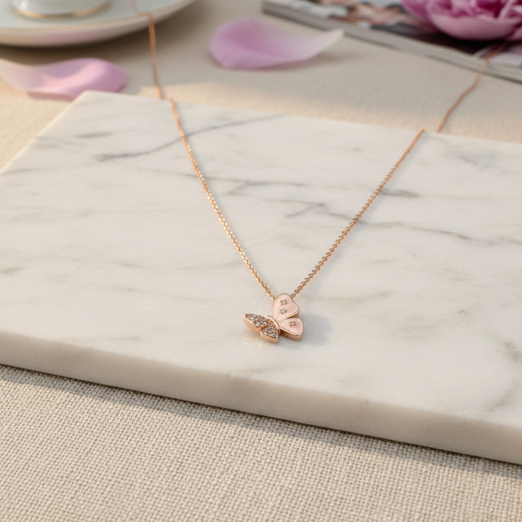 Rose Gold Butterfly Pendant