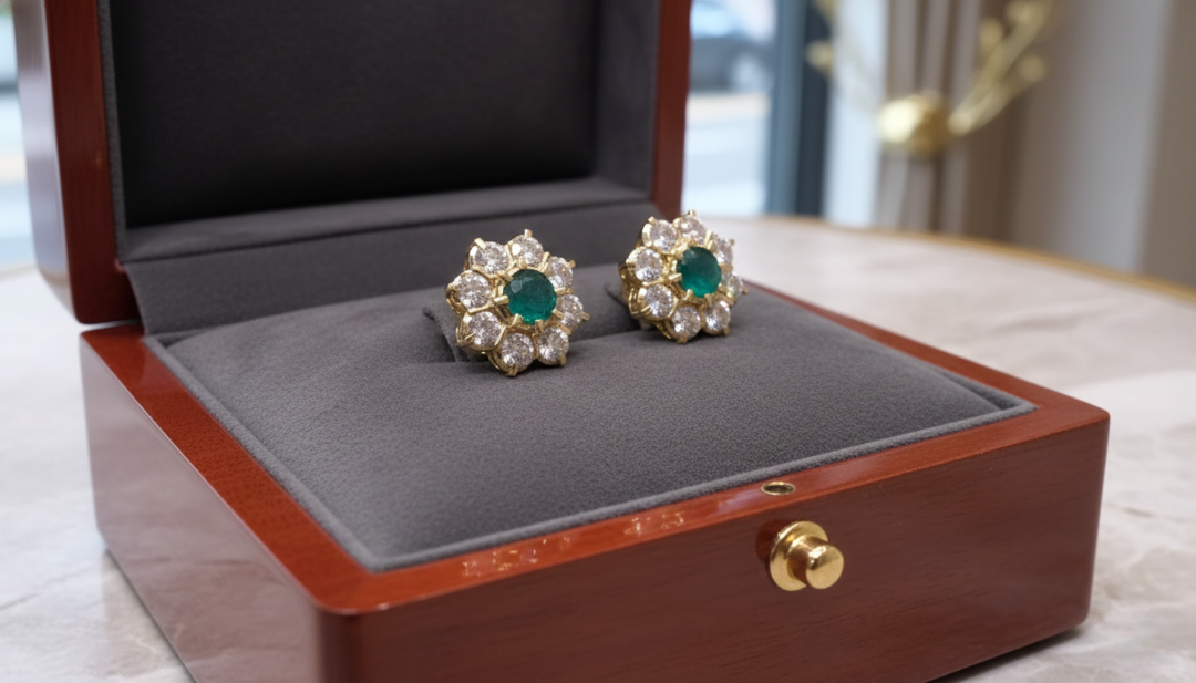 Emerald Blossom Studs