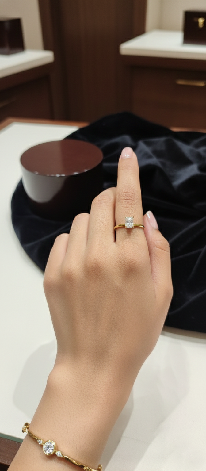 Radiant Cut Diamond Solitaire Ring