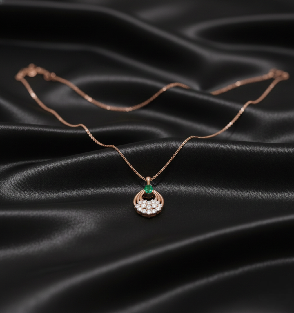 Ethereal Emerald Teardrop Necklace