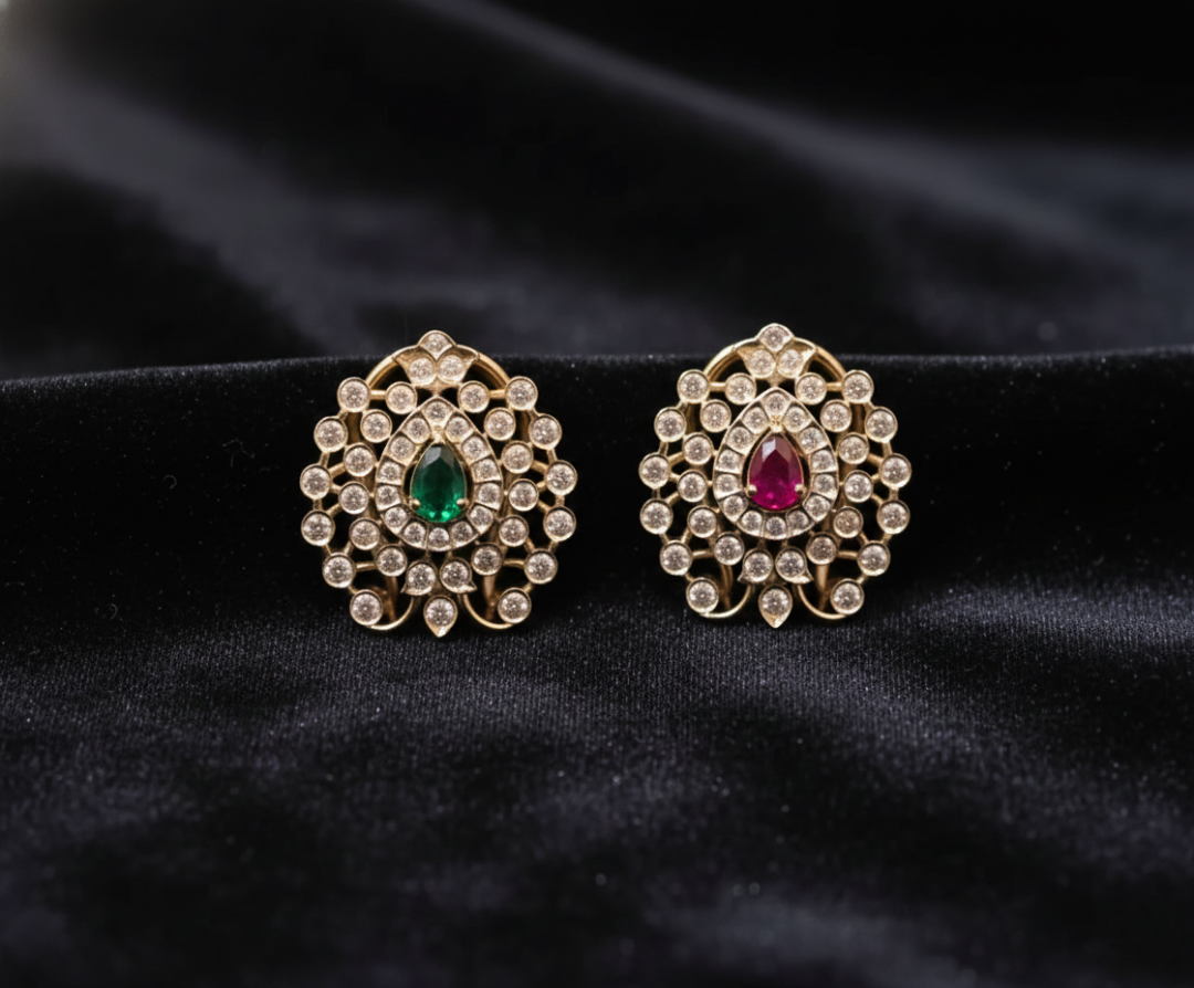 Emerald Sunburst Studs