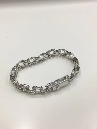 Luxe Pavé Architectural Bar Link Bracelet