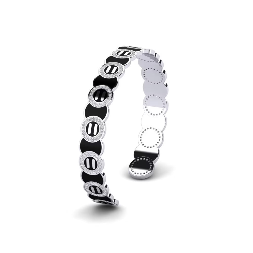 Lunar Link Obsidian Inlay Bangle