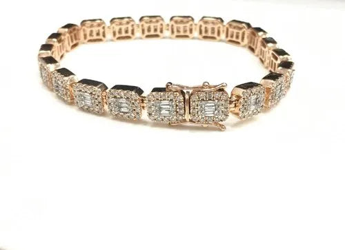 Royal Halo Emerald Cut Baguette Tennis Bracelet