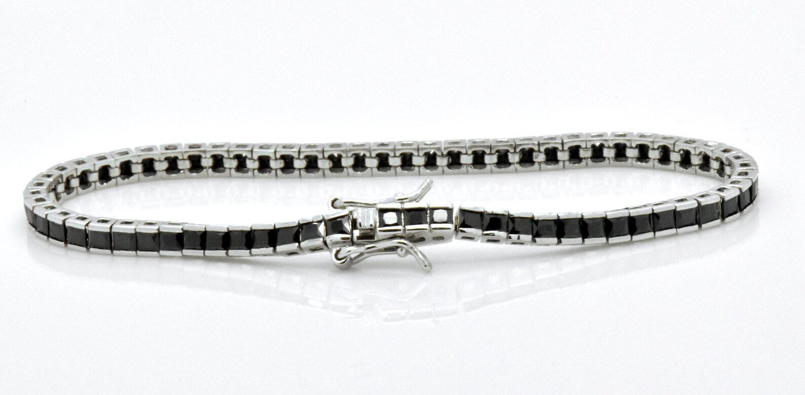 Midnight Shadow Square-Cut Tennis Bracelet