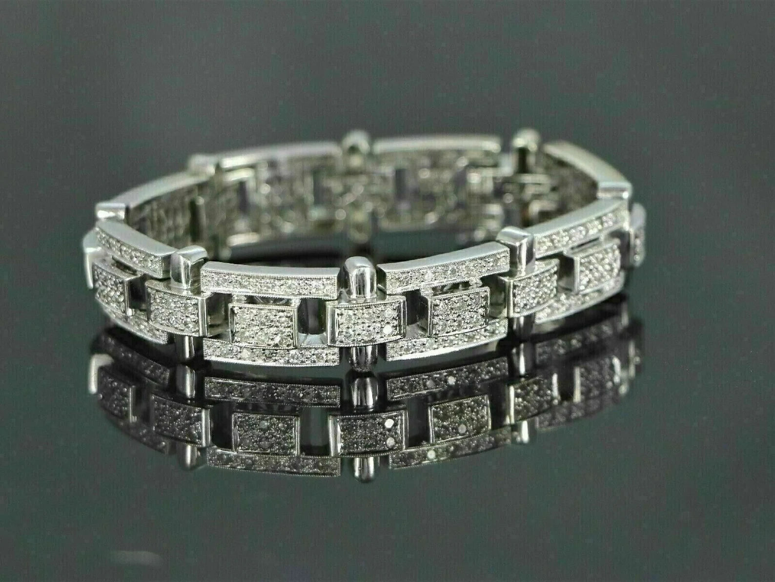 Menβs Deco-Heritage PavΓ© Link Bracelet
