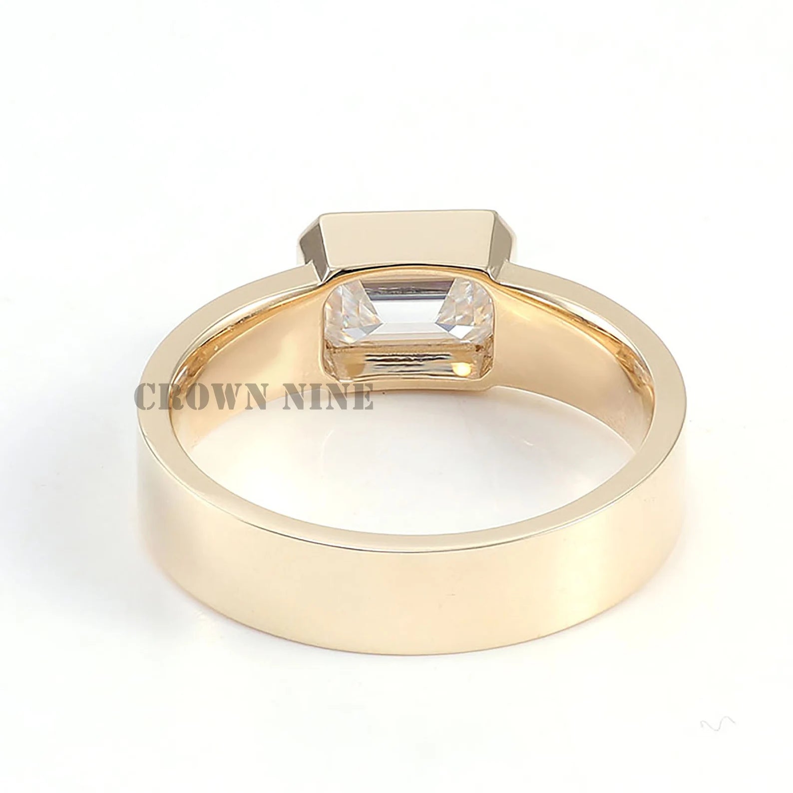 Emerald Cut Bezel Solitaire Ring