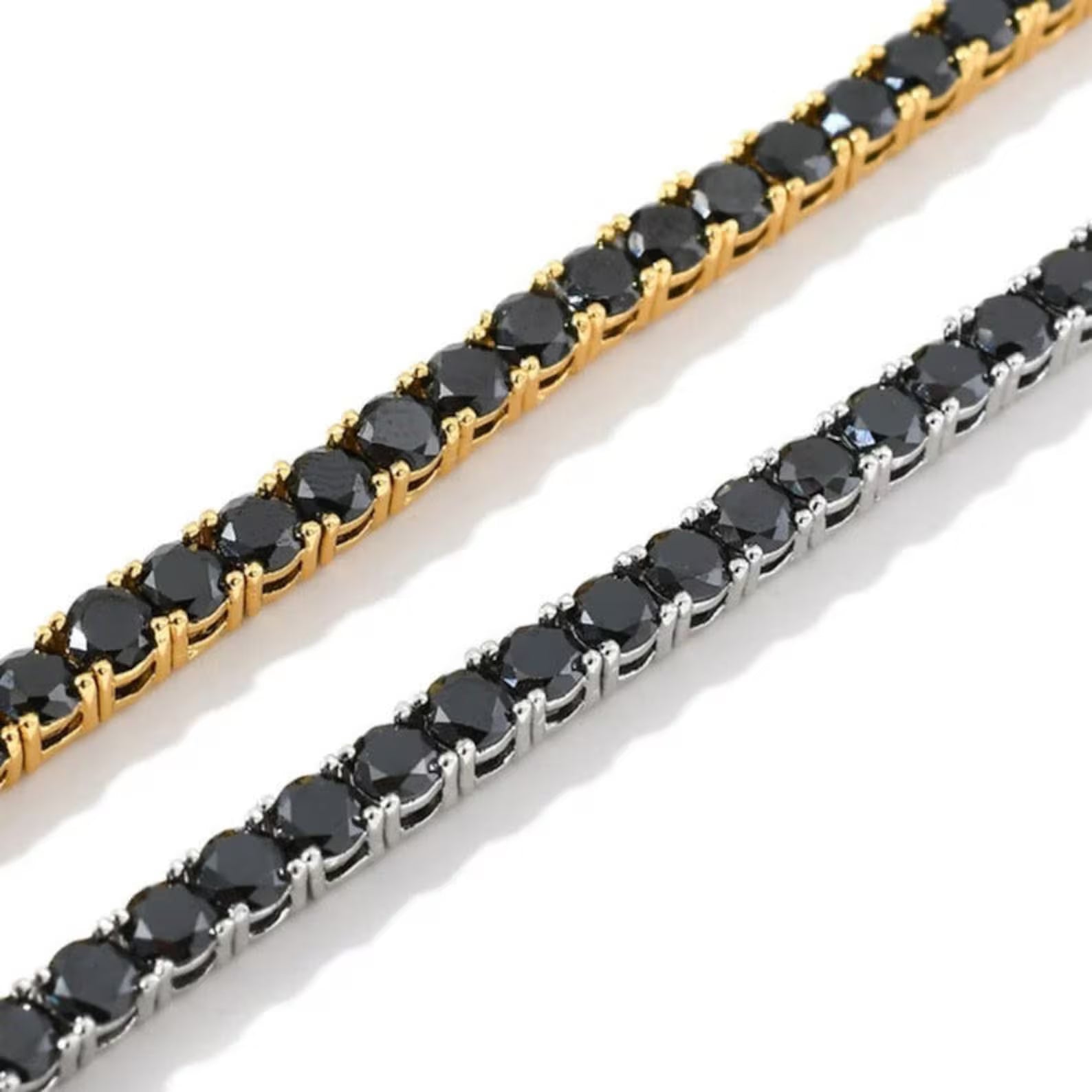 Noir & Gold Tennis Bracelet