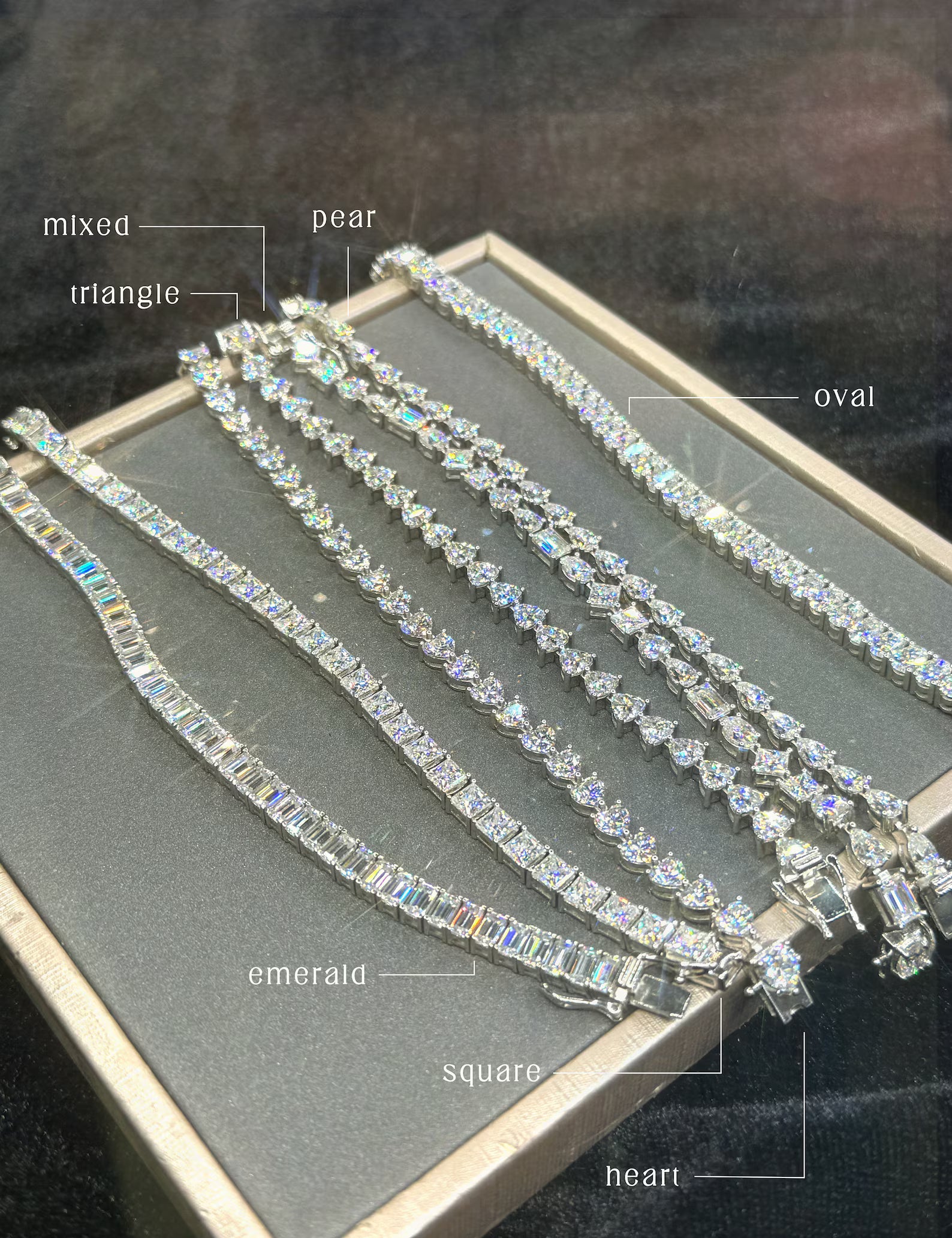 Multi-Shape Geometric Tennis Bracelet