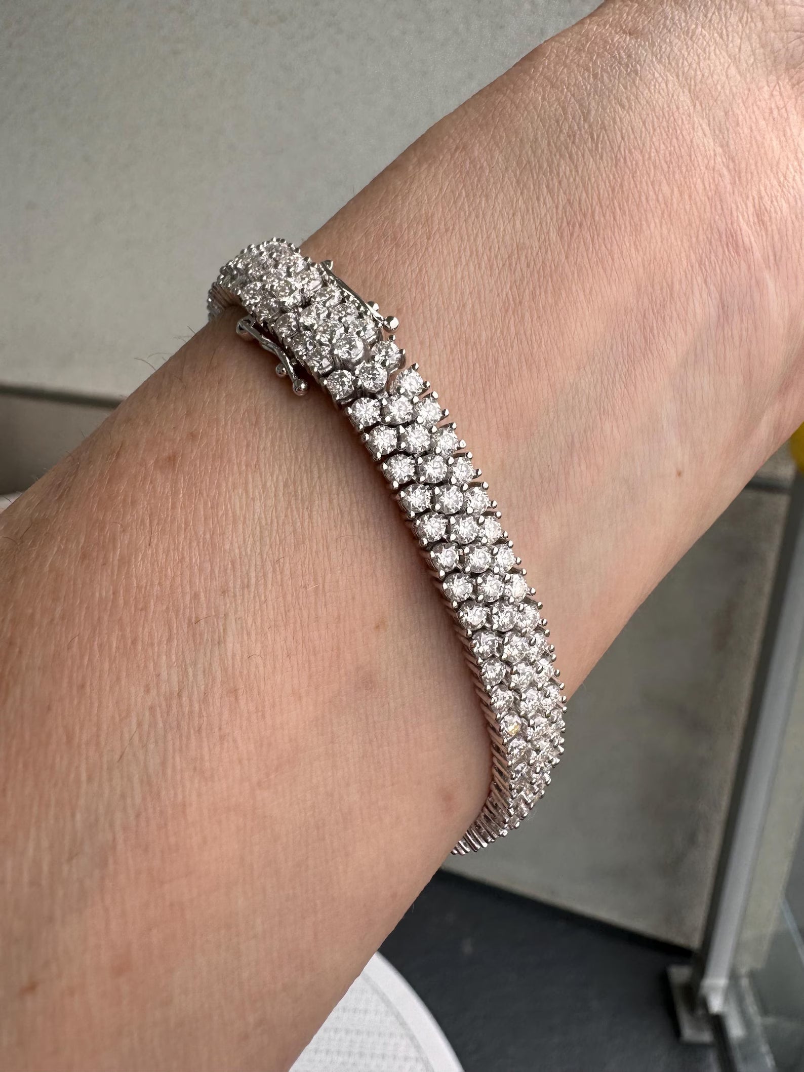 Triple-Row "Glacier" Brilliant-Cut Tennis Bracelet