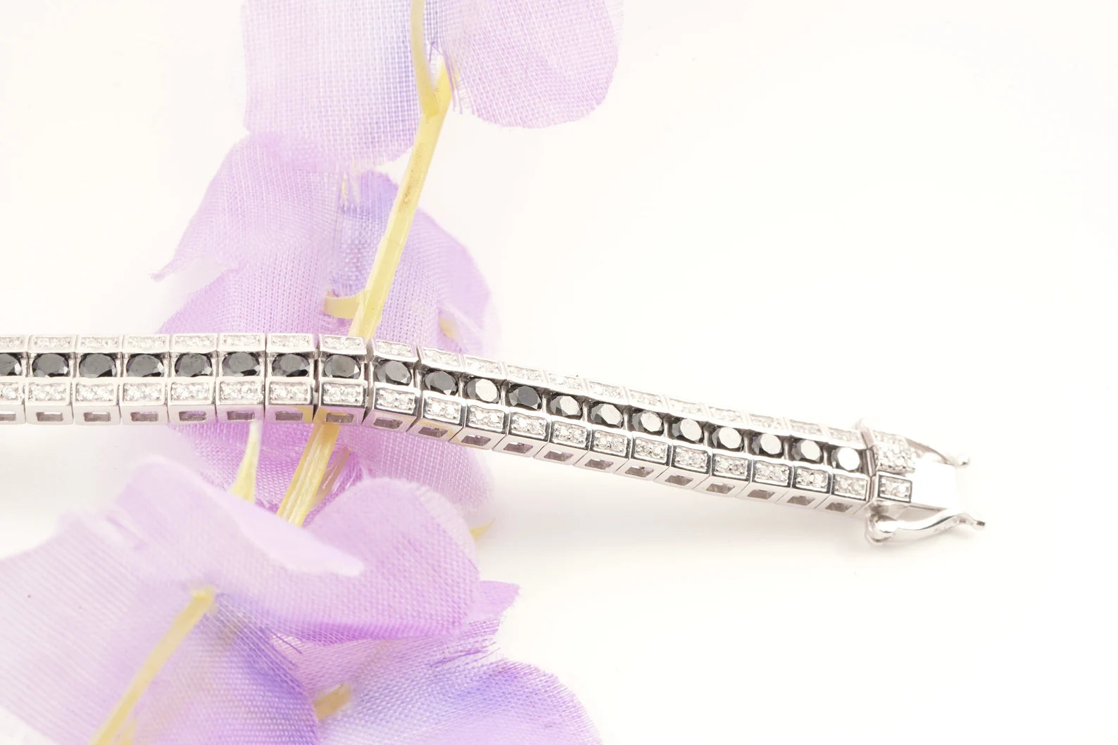 Monochrome Halo Tennis Bracelet