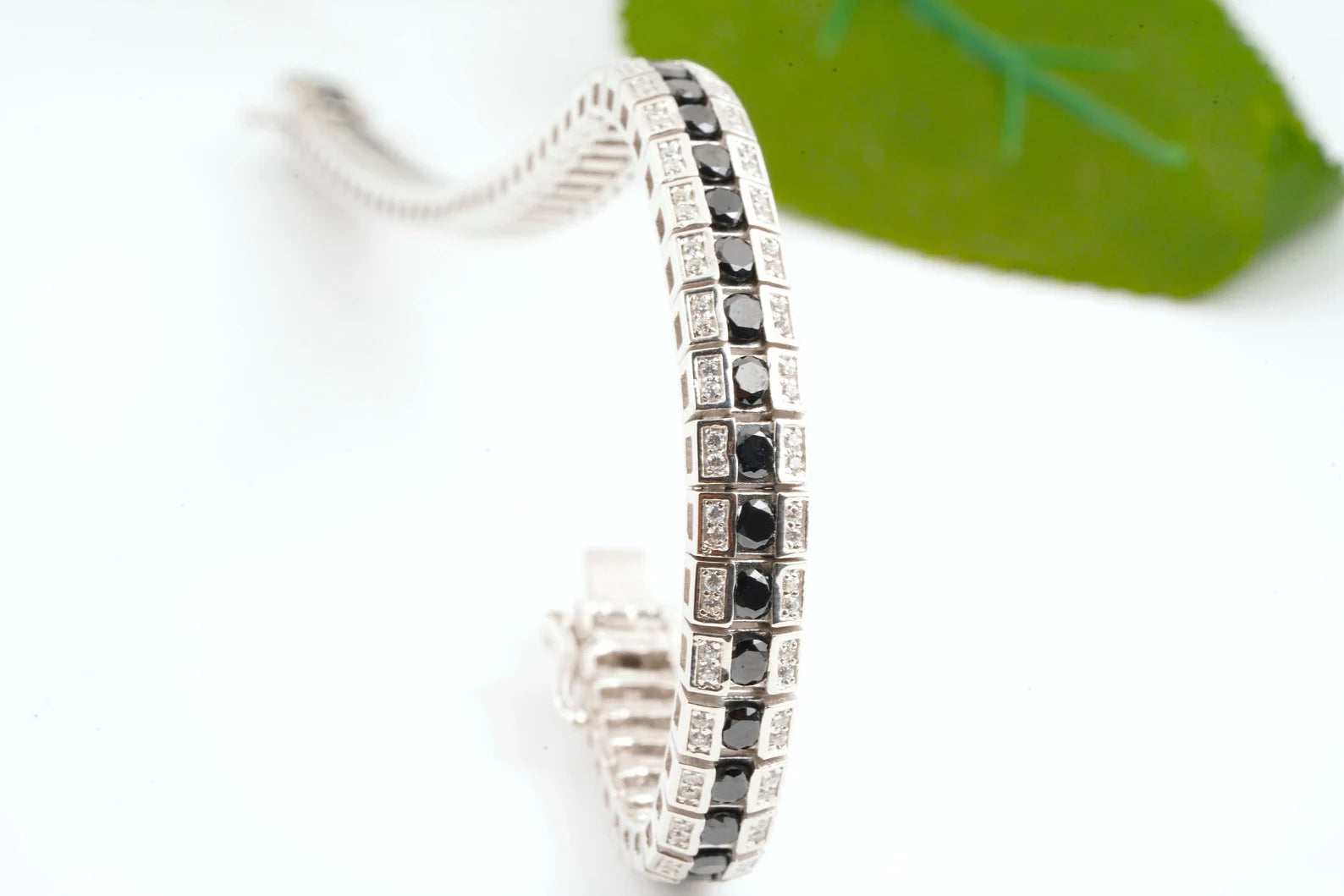Monochrome Halo Tennis Bracelet