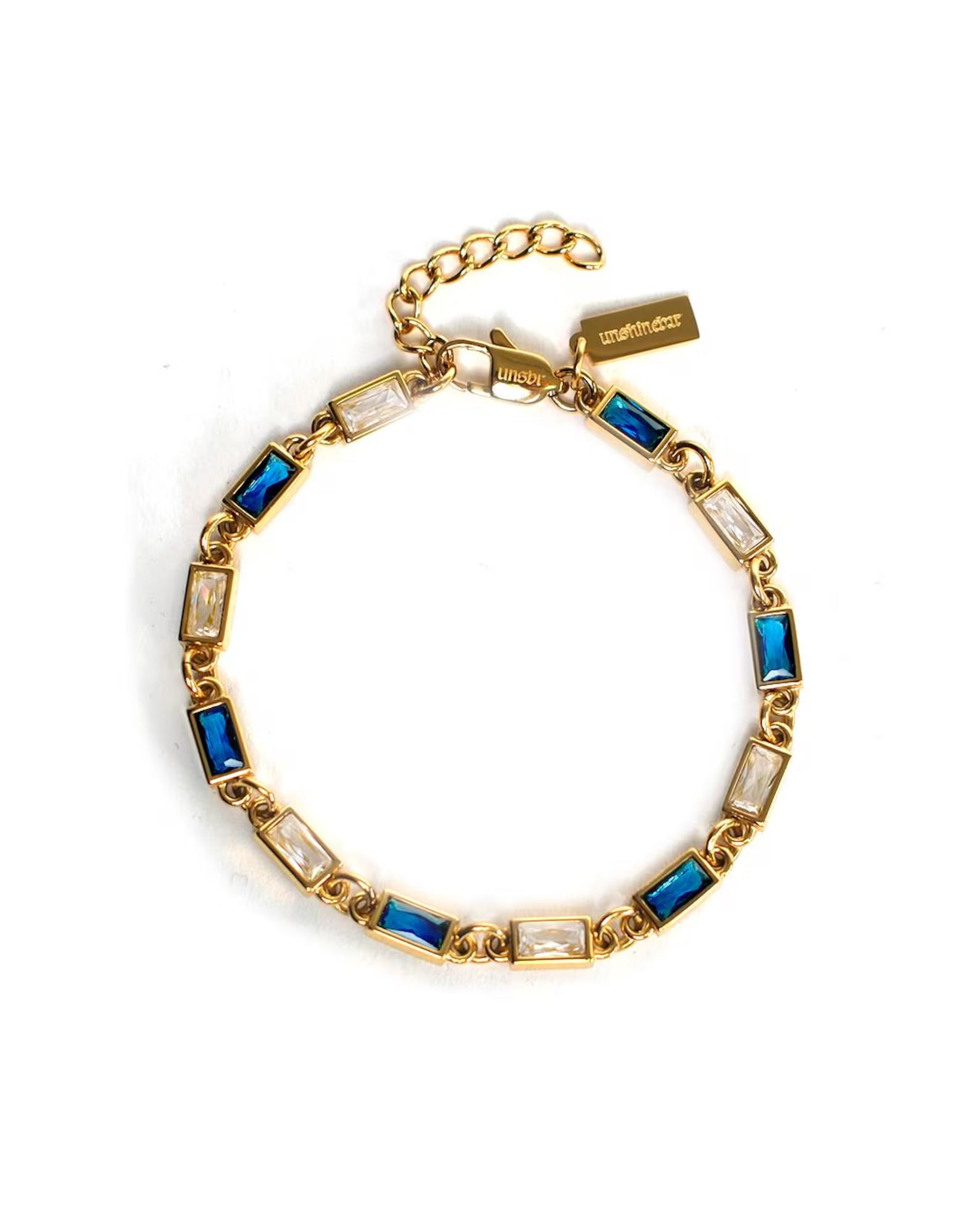 Azure Sky Baguette Link Bracelet