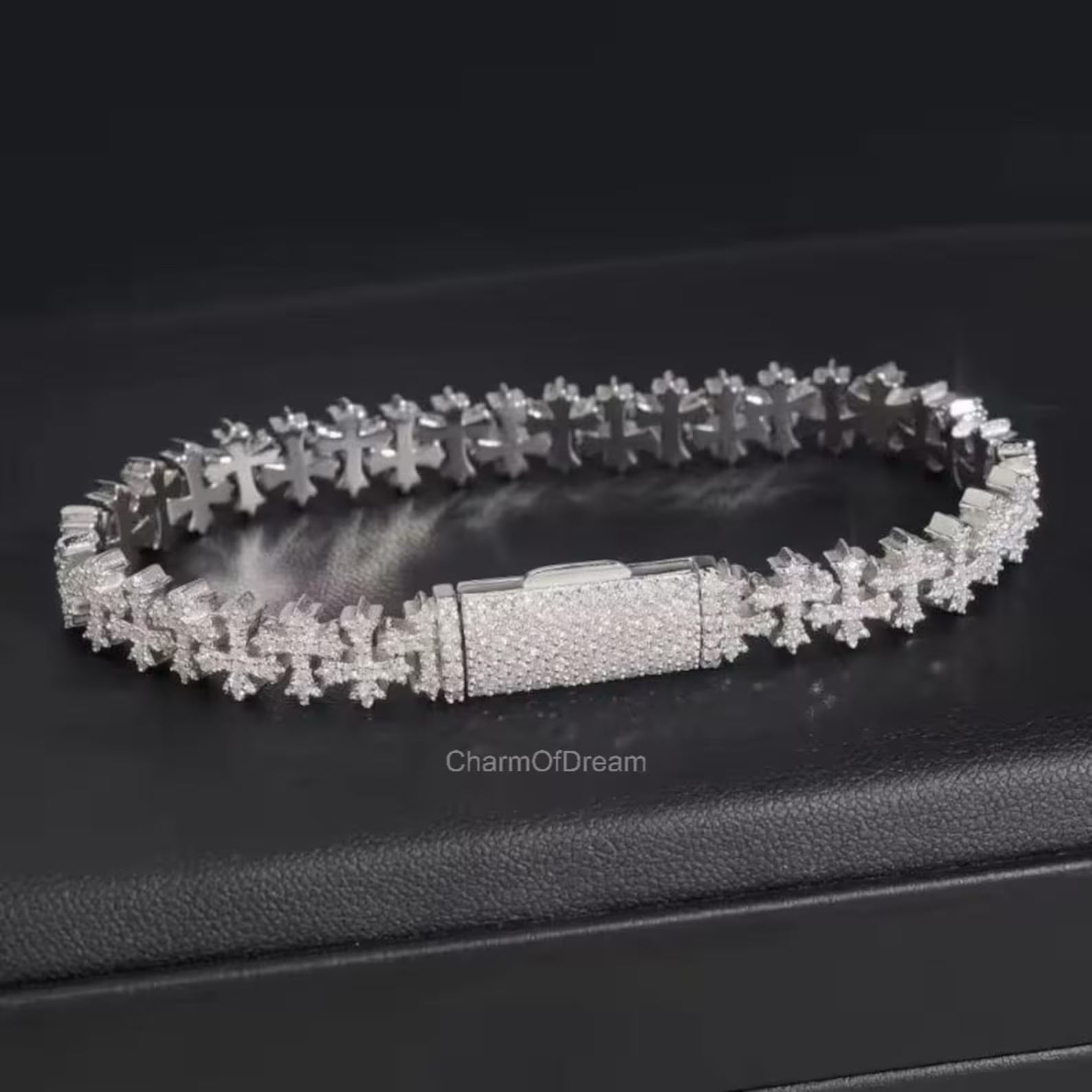 Sacred Sparkle Cross Link Bracelet