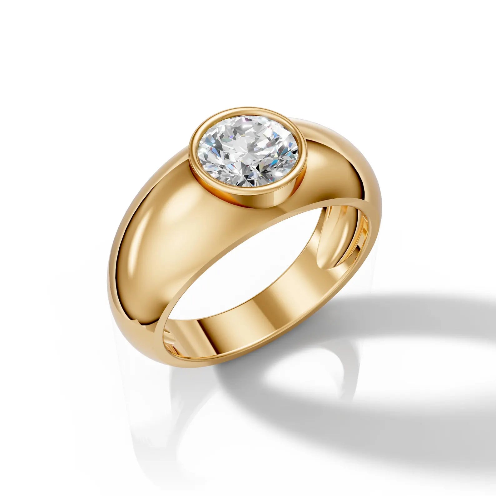 Menβs Dome Solitaire Ring