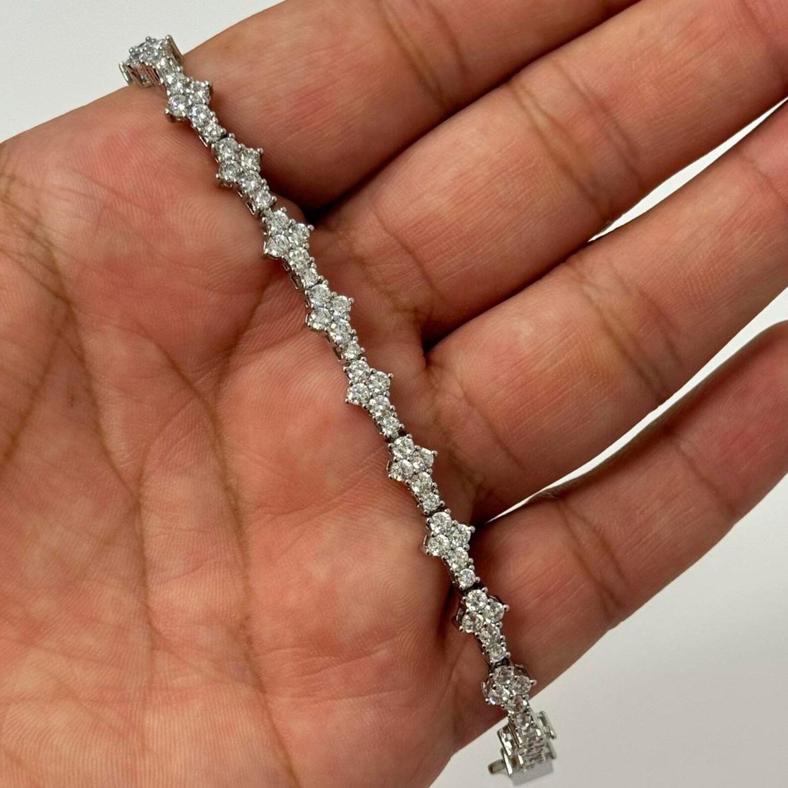 Menβs Celestial Star Cluster Tennis Bracelet