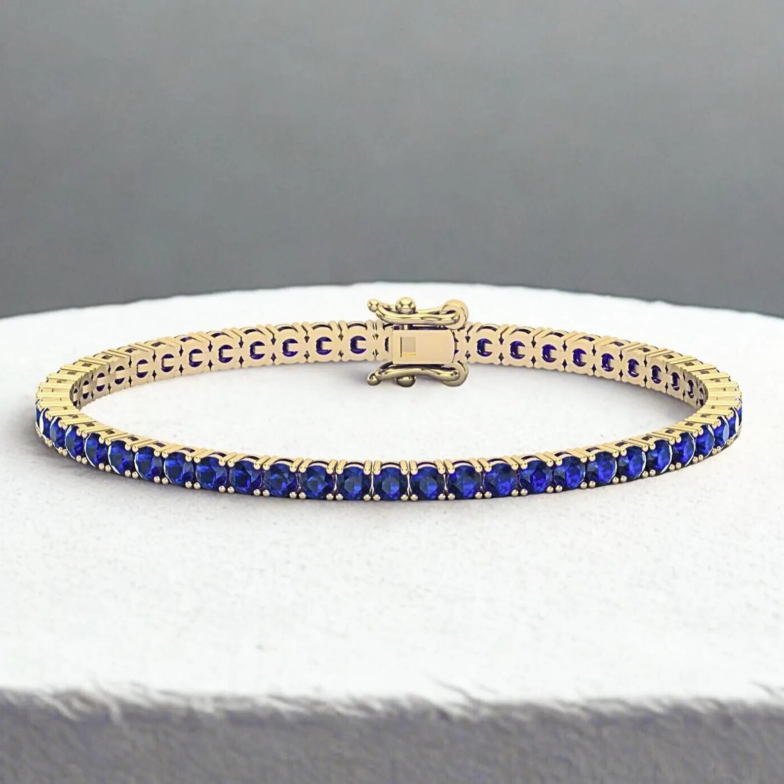 Royal Azure Round Cut Tennis Bracelet