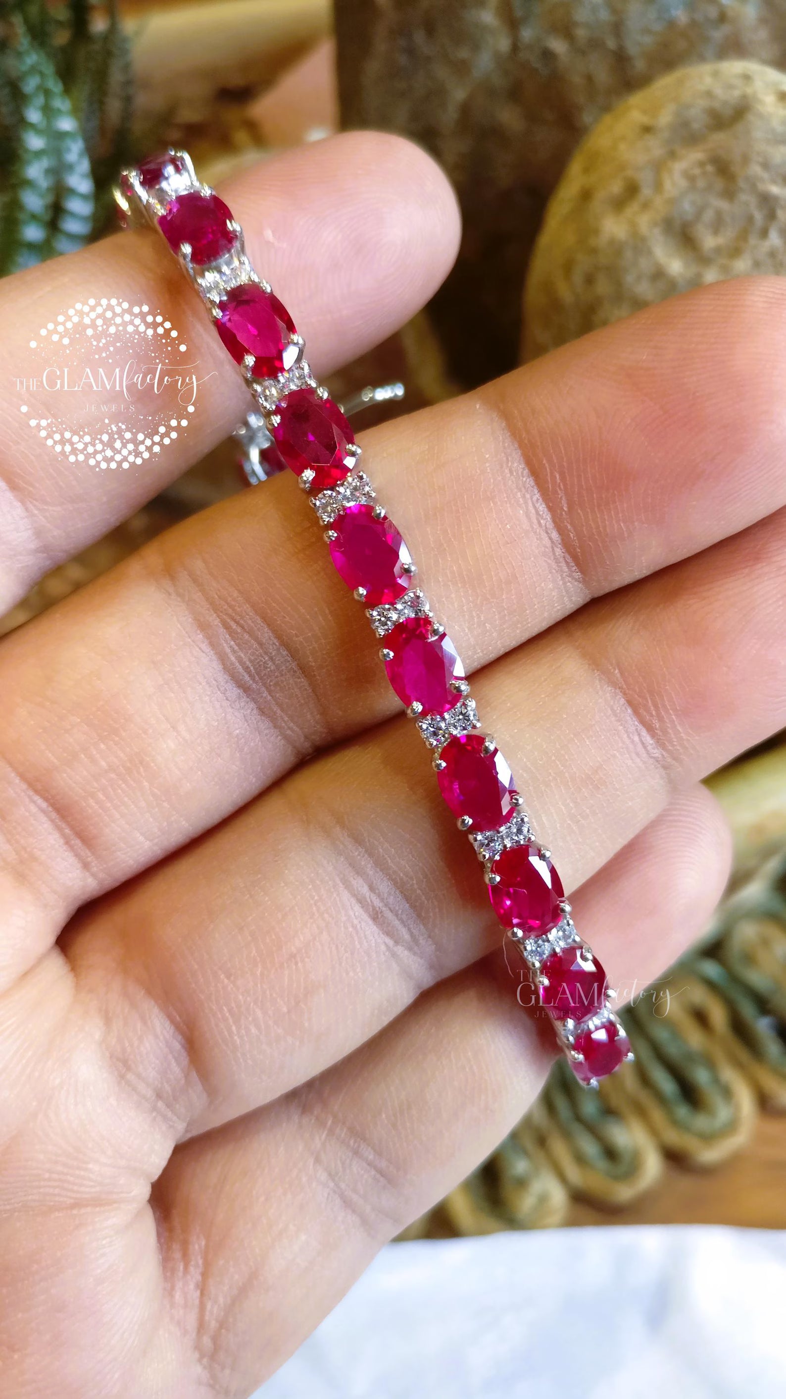 Radiant Ruby Oval Cut Heritage Bracelet