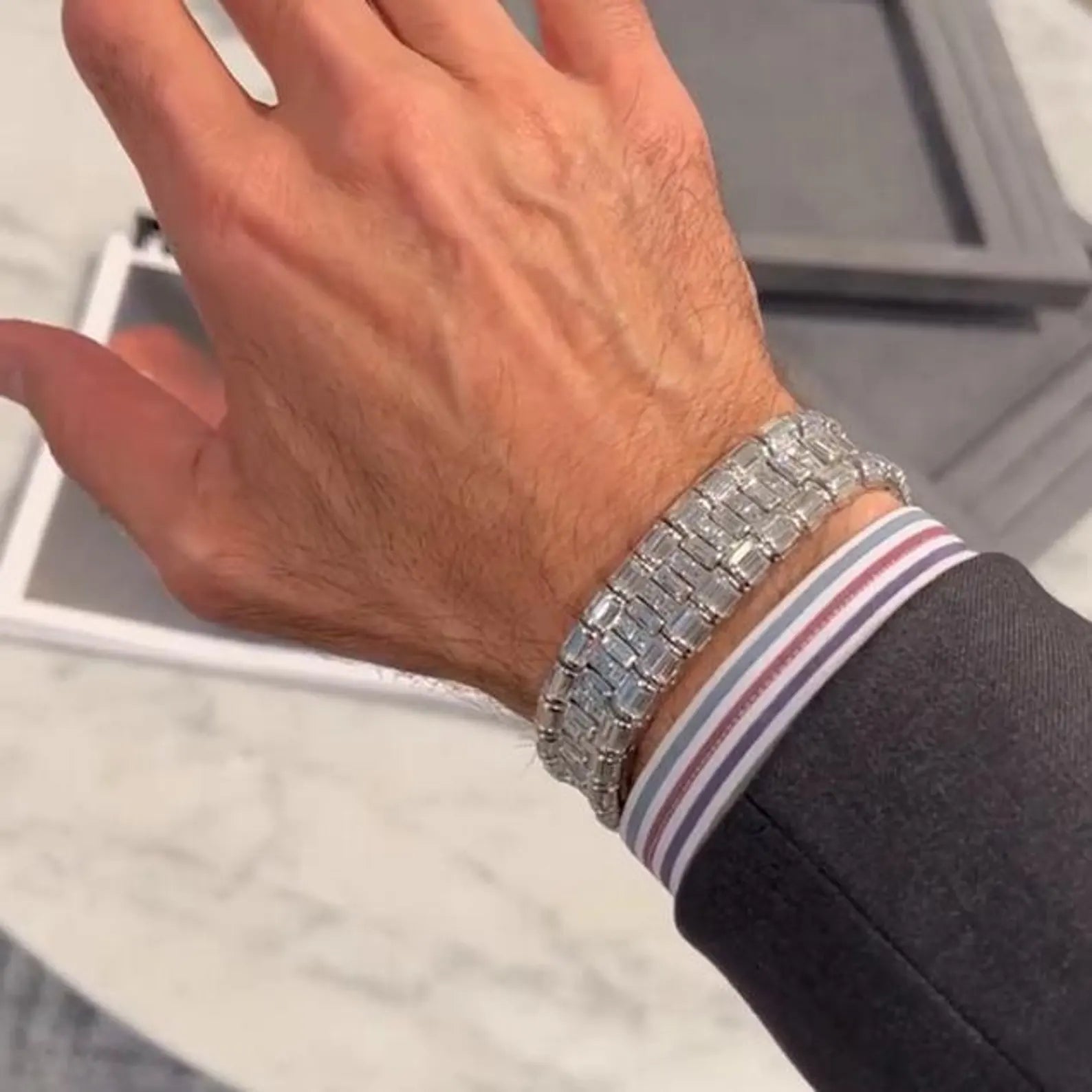 Triple-Row Emerald-Cut Executive Bracelet